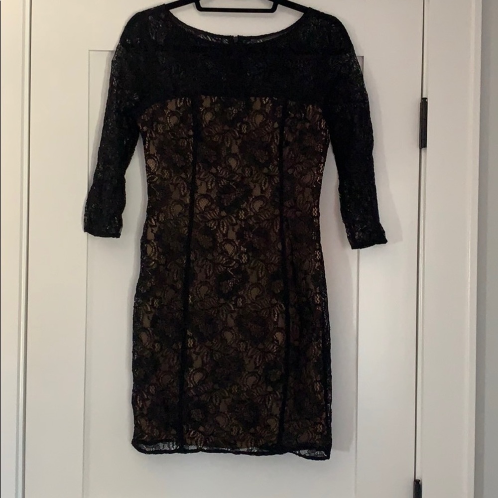 Armani Exchange black lace cocktail dress
